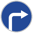 Дорожный знак 4.1.2 «Движение направо» (металл 0,8 мм, II типоразмер: диаметр 700 мм, С/О пленка: тип А инженерная)